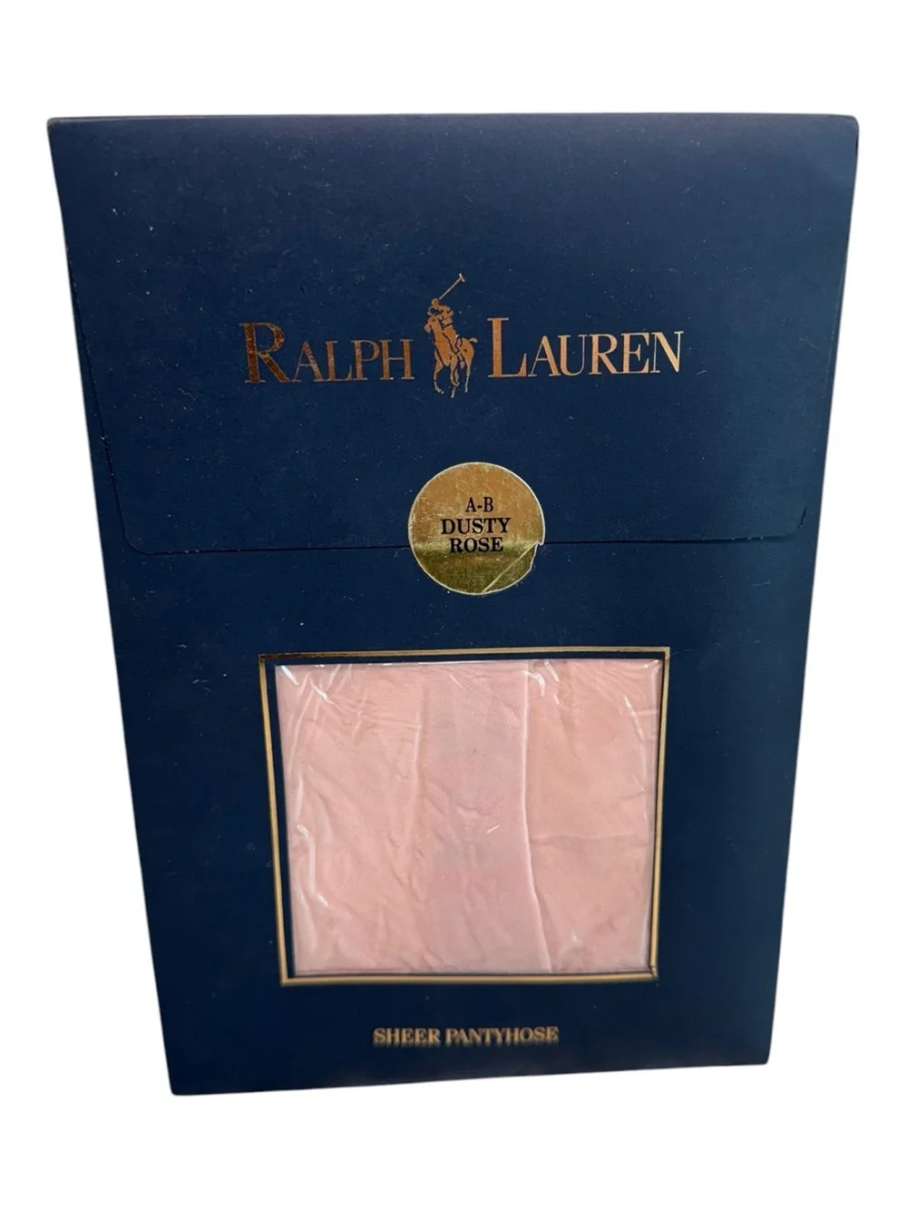 Vintage Polo Ralph Lauren Sheer Pantyhose Size AB Dusty Rose Made In USA